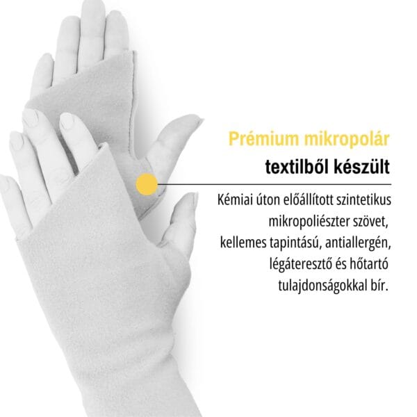 OfficeSoft prémium mikropolár irodai kézmelegítő kesztyű, irodai kesztyű, pulzus melegítő